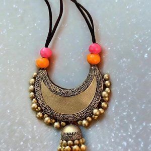 Ethnic Charm Terracotta Jewelry - Handmade Necklace and Earrings